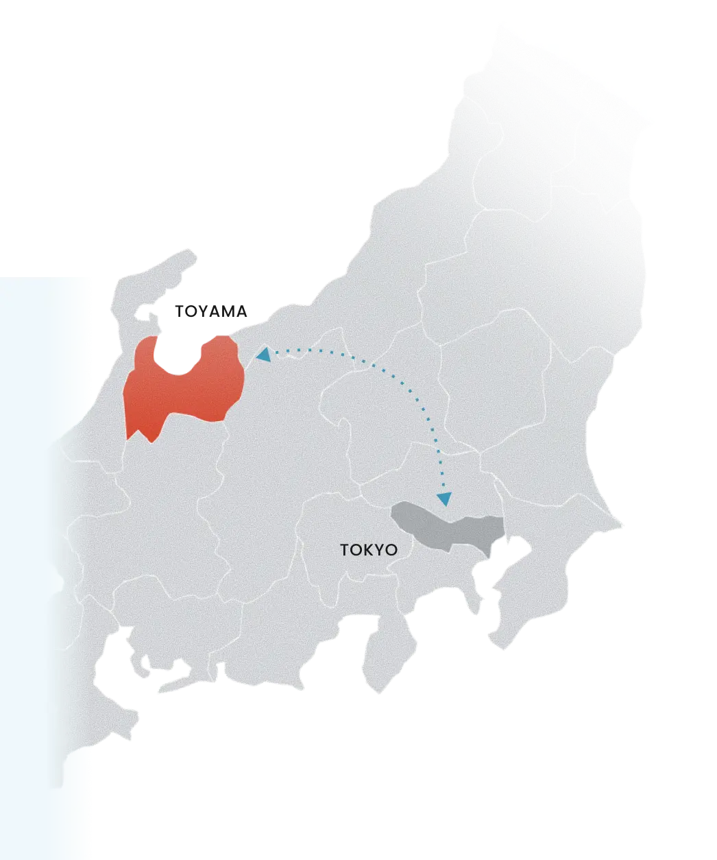 富山から東京へのアクセスマップ