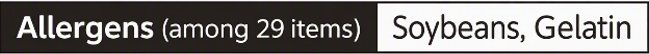 Allergens (among 29 items)　Soybeans, Gelatin.png