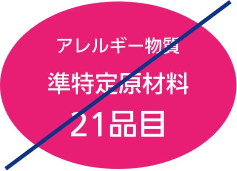 アレルギー物質準特定原材料21品目