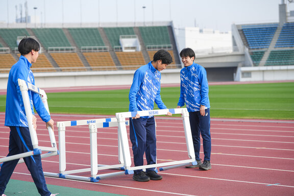 ハードルドリルの準備です